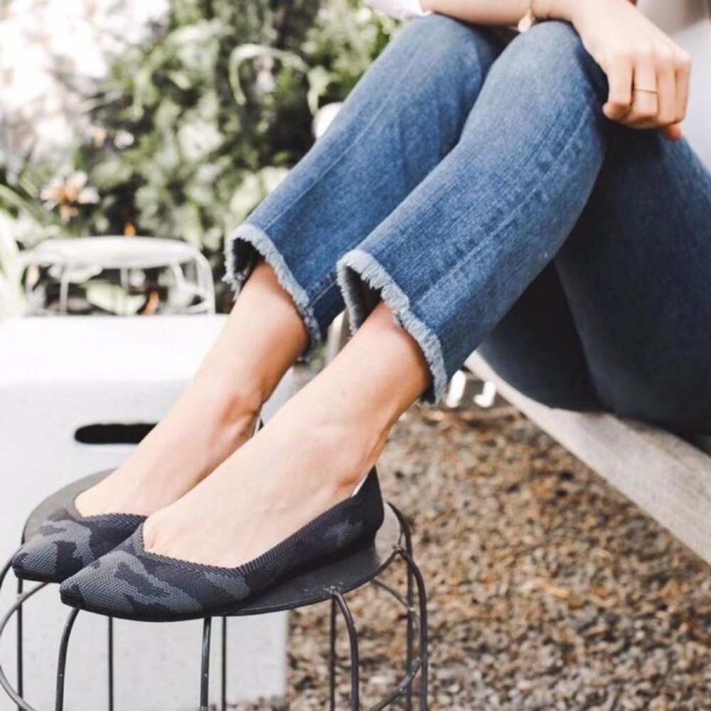 Rothy's Pointed-Toe Flats, Dark Camo‎ (Sz 8.5)